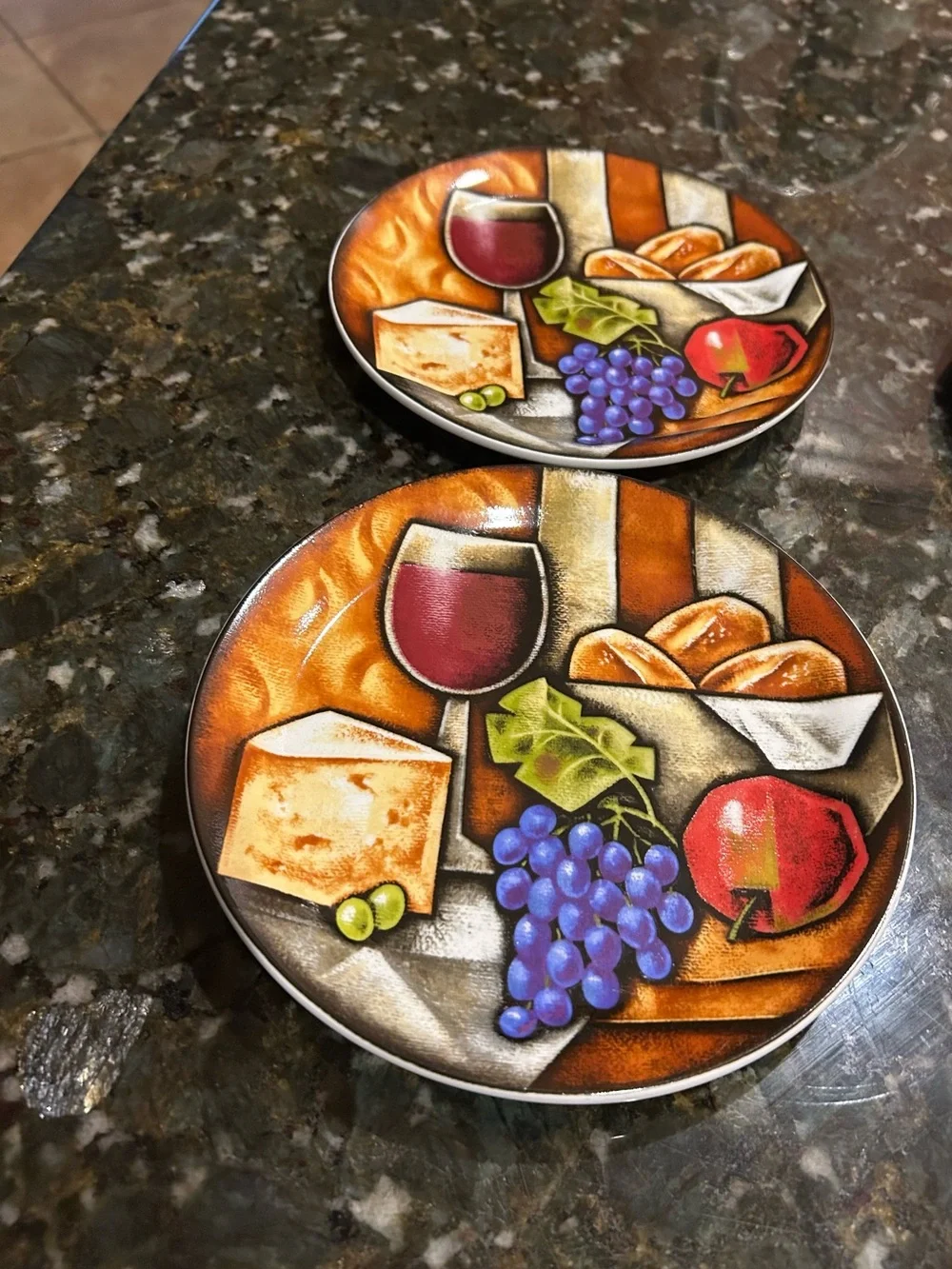 Williams Sonoma Set of 4 MSC Sommelier 7” plates for bread or appetizers.